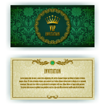 luxurious Vip invitation cards vector 04