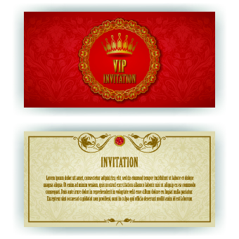 luxurious Vip invitation cards vector 05