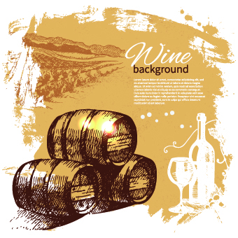 Retro style wine background vector 03