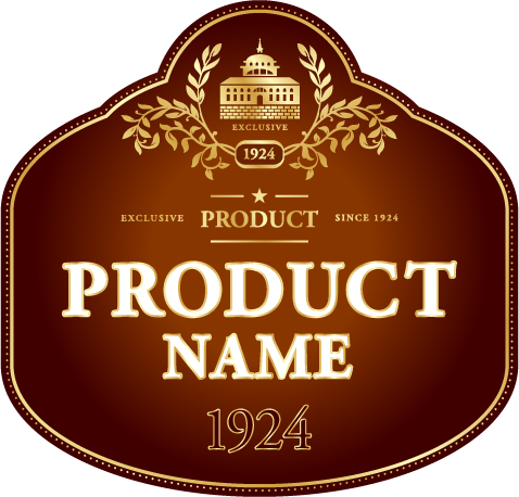 Wine label vintage design vector material set 15
