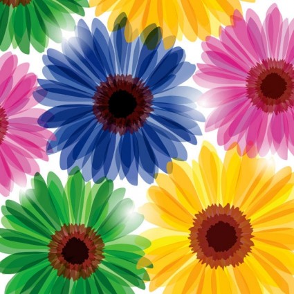 Fashion flowers seamless pattern vectors 02