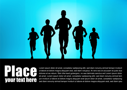 Set of Running people vector 01