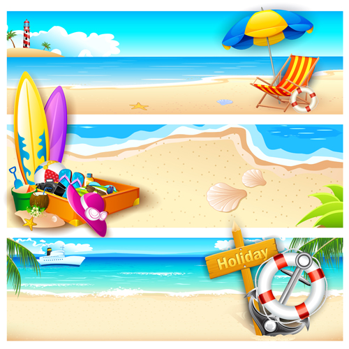 Charming Sea landscape vector 02