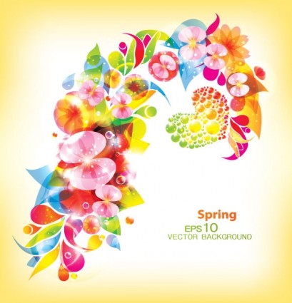 Beautiful floral spring  background vector 01