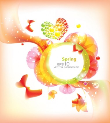 Modern floral spring background vector 01 Modern floral spring background vector 01