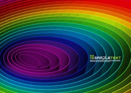 3D Round colorful background vector materizl