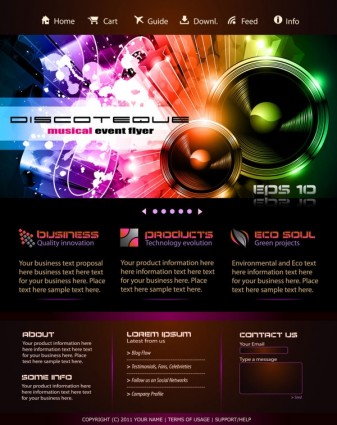Fashion modern website templates vector set 01 Fashion modern website templates vector set 01