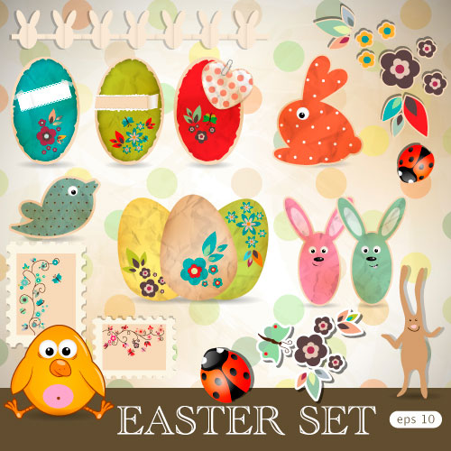 Cartoon Color Eggs Illustration background vector 01
