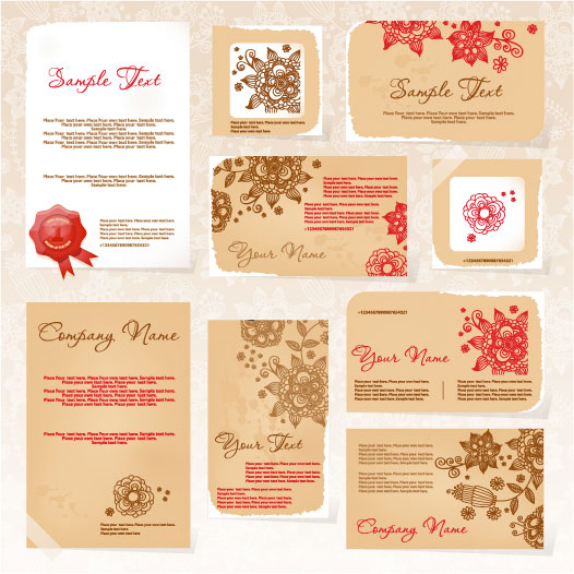 Exquisite Floral Card template vector 01
