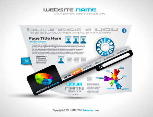 Creative Origami for web template vector set03