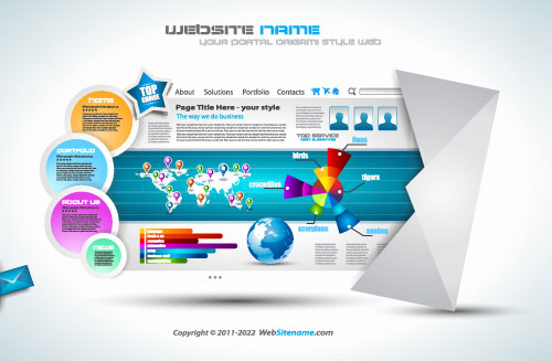 Creative Origami for web template vector set04