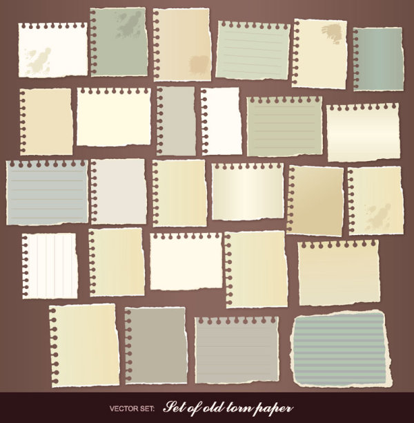 Set of Torn Message Paper vector 01