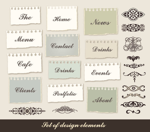 Set of Torn Message Paper vector 02