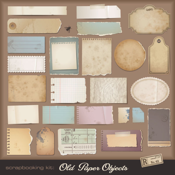 Set of Torn Message Paper vector 03
