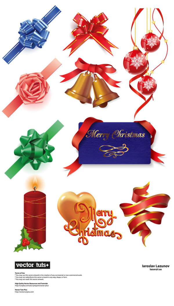 Elements of Gift Decoration vector