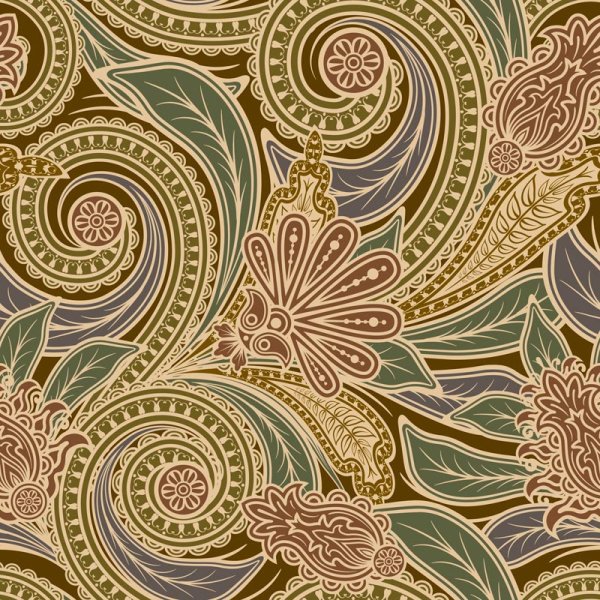 Set of pattern paisley elements vector 03
