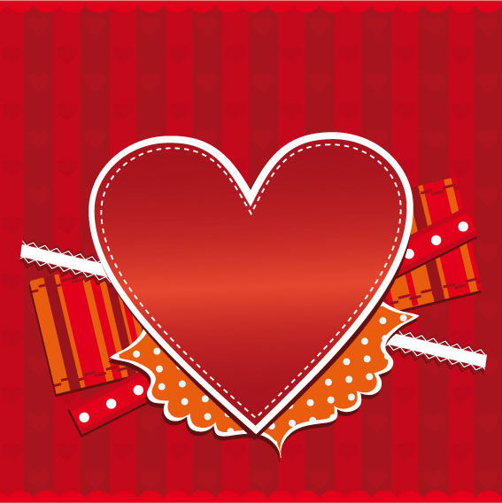 Romantic Heart Greeting Cards background vector set 01