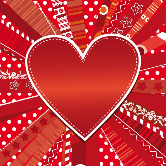 Romantic Heart Greeting Cards background vector set 03