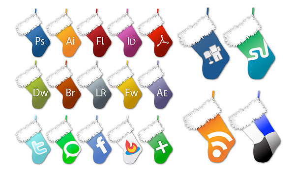 Christmas socks Icon vector