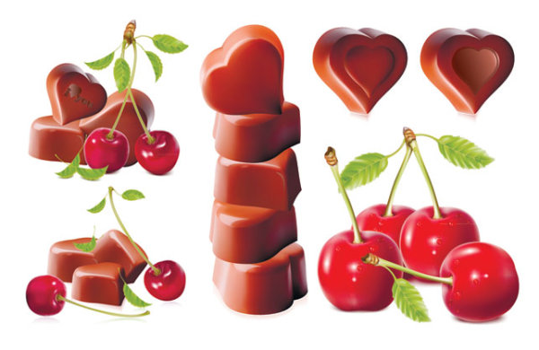 heart shaped fruit chocolate cherry 