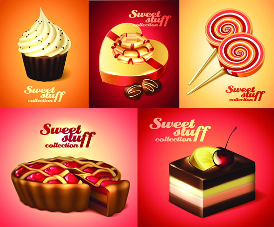 ice cream free design EPS vector material to download dessert food pictures delicious snacks Delicate and sweet chocolate candy cake 