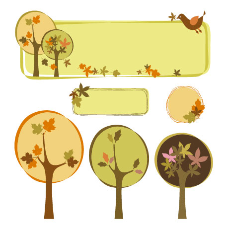 Tree style decorative frame vector