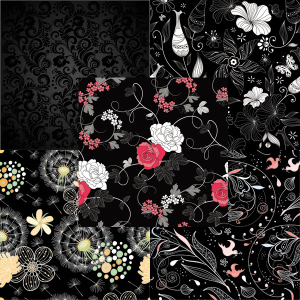 Elements of black background vector material