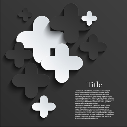 3D black business template modern vector 01