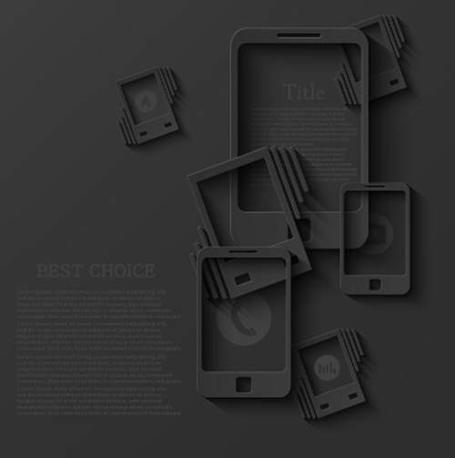 3D black business template modern vector 08