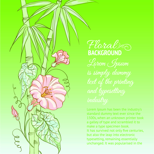 with Flowers vector background flowers flower bamboo background 