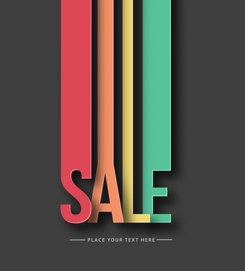Color paper cutting business background vector 03