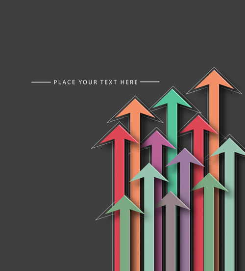 Color paper cutting business background vector 08