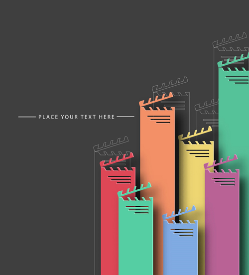 Color paper cutting business background vector 10