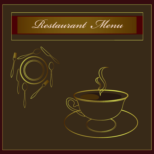 Classic of Cover Coffee elements vector 05