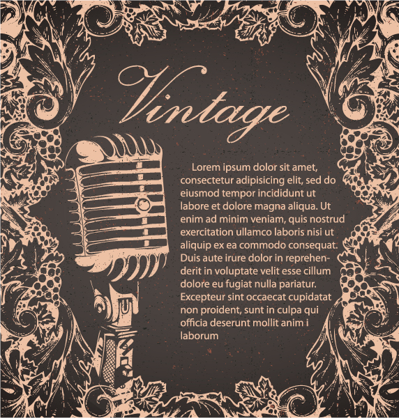 vintage poster music creative background vector background 