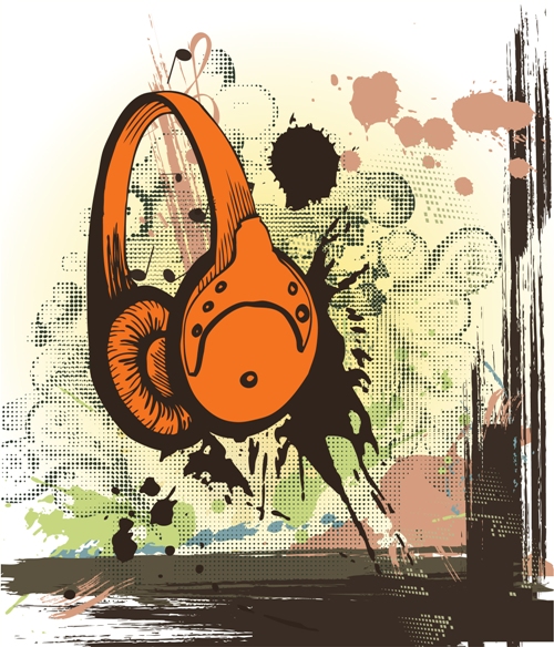 Creative vintage music background vector set 05