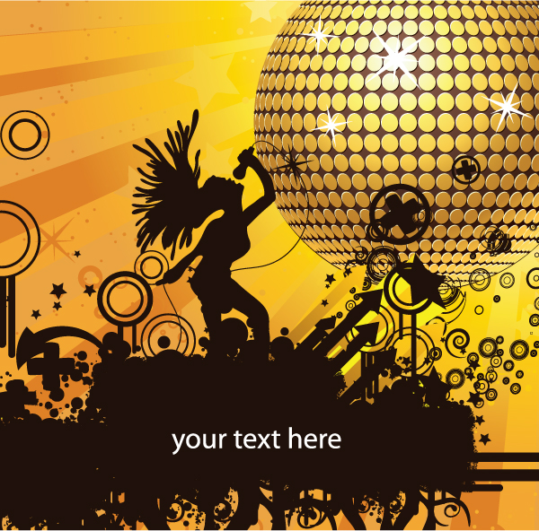 Creative vintage music background vector set 06