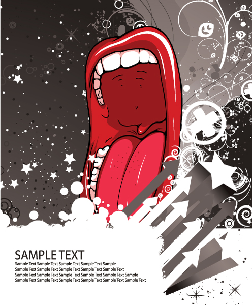 Creative vintage music background vector set 13