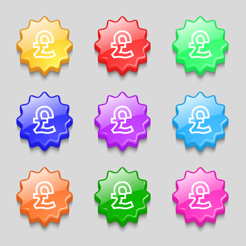 Creative wavy colourful buttons vector set 05
