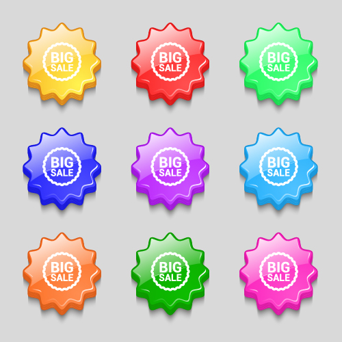 wavy creative Colourful buttons 