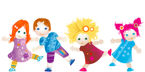Different Happy Kids design vector graphic 01