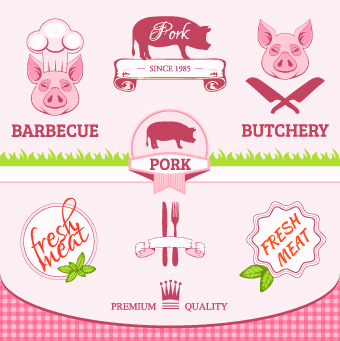 Fresh Food label design vector 02