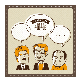 Funny people speech bubbles vector design 07