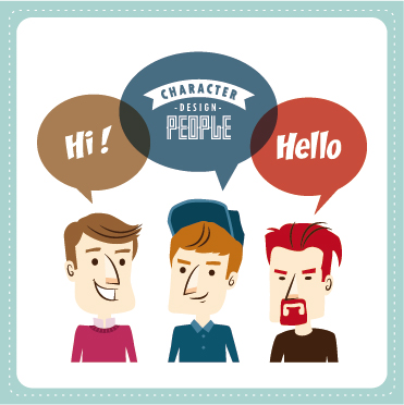 Funny people speech bubbles vector design 10