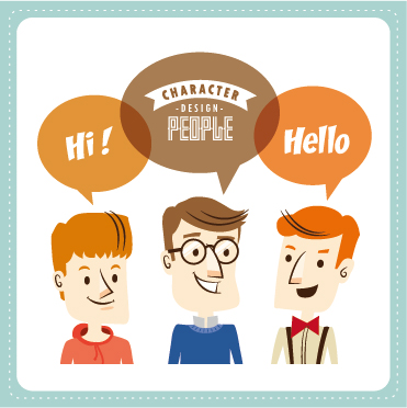 Funny people speech bubbles vector design 11