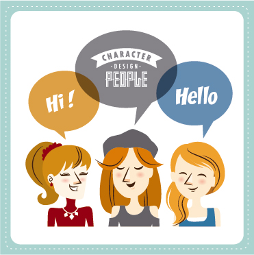 Funny people speech bubbles vector design 12