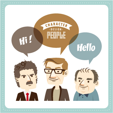 Funny people speech bubbles vector design 13