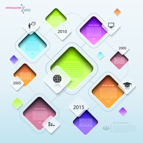 Geometric shapes business infographics vector material 01