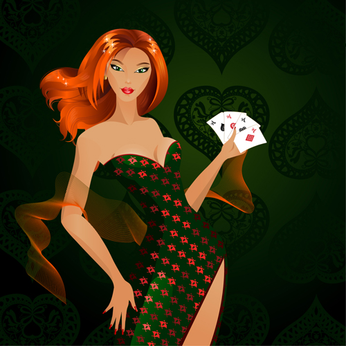 Set of Glamour woman vector 03