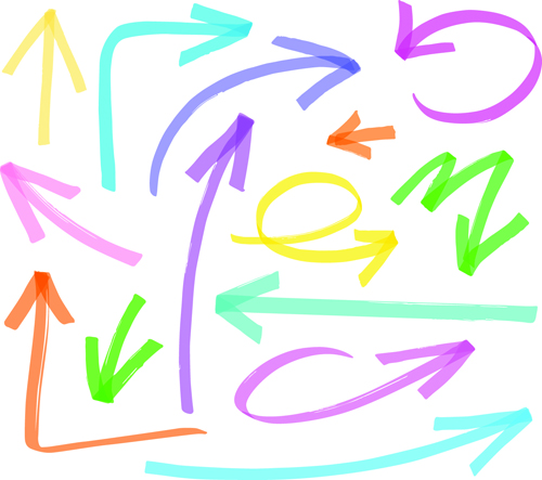 Hand drawing different signs vectors graphics 01